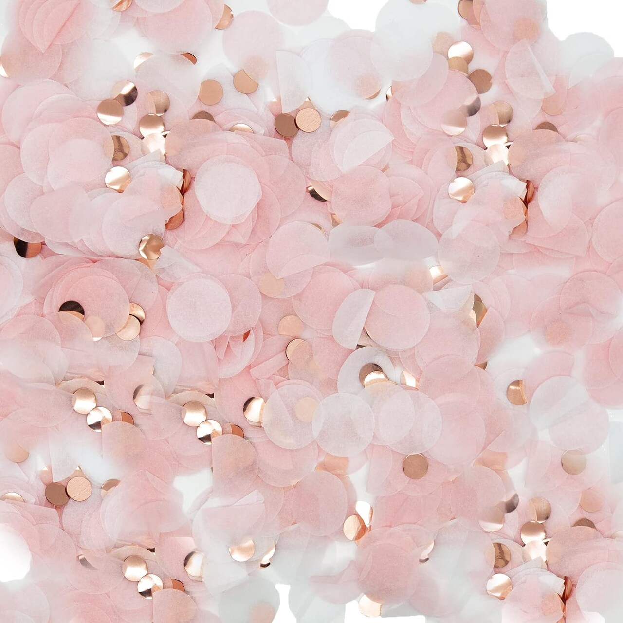 Rose Gold, Pink & White Tissue Confetti Dots – 1.76oz Table Scatter for Parties